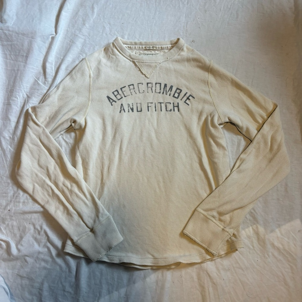 Abercrombie & Fitch Cream Long Sleeve Shirt